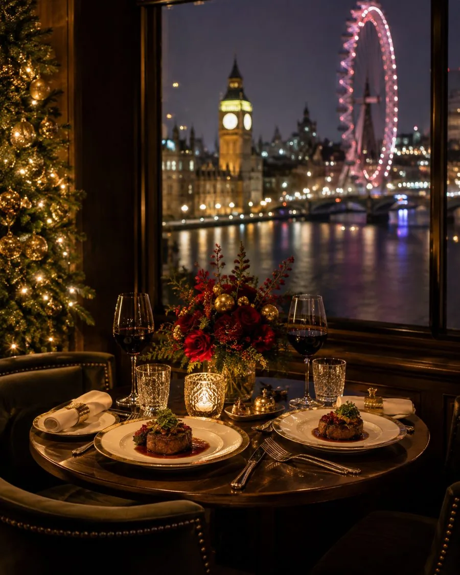 Christmas dinner overlooking the Thames